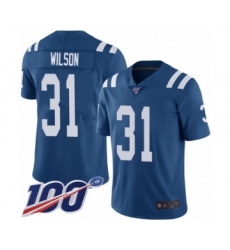 Men's Indianapolis Colts #31 Quincy Wilson Royal Blue Team Color Vapor Untouchable Limited Player 100th Season Football Jersey