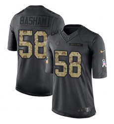 Youth Nike Indianapolis Colts #58 Tarell Basham Limited Black 2016 Salute to Service NFL Jersey