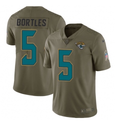 Men's Nike Jacksonville Jaguars #5 Blake Bortles Limited Olive 2017 Salute to Service NFL Jersey