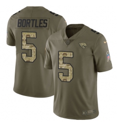 Men's Nike Jacksonville Jaguars #5 Blake Bortles Limited Olive/Camo 2017 Salute to Service NFL Jersey