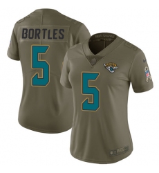 Women's Nike Jacksonville Jaguars #5 Blake Bortles Limited Olive 2017 Salute to Service NFL Jersey