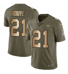 Men's Nike Jacksonville Jaguars #21 A.J. Bouye Limited Olive/Gold 2017 Salute to Service NFL Jersey