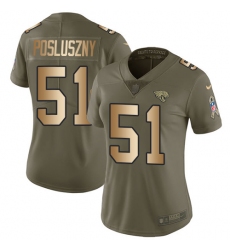 Women's Nike Jacksonville Jaguars #51 Paul Posluszny Limited Olive/Gold 2017 Salute to Service NFL Jersey