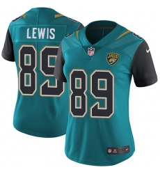 Women's Nike Jacksonville Jaguars #89 Marcedes Lewis Elite Teal Green Team Color NFL Jersey