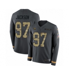 Men's Nike Jacksonville Jaguars #97 Malik Jackson Limited Black Salute to Service Therma Long Sleeve NFL Jersey