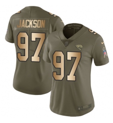 Women's Nike Jacksonville Jaguars #97 Malik Jackson Limited Olive/Gold 2017 Salute to Service NFL Jersey
