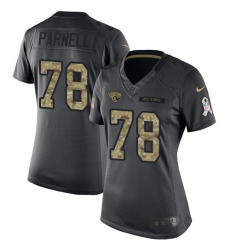 Women's Nike Jacksonville Jaguars #78 Jermey Parnell Limited Black 2016 Salute to Service NFL Jersey