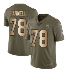 Youth Nike Jacksonville Jaguars #78 Jermey Parnell Limited Olive/Gold 2017 Salute to Service NFL Jersey