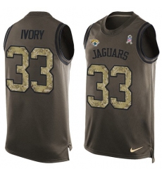 Men's Nike Jacksonville Jaguars #33 Chris Ivory Limited Green Salute to Service Tank Top NFL Jersey