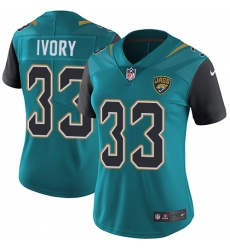 Women's Nike Jacksonville Jaguars #33 Chris Ivory Teal Green Team Color Vapor Untouchable Limited Player NFL Jersey