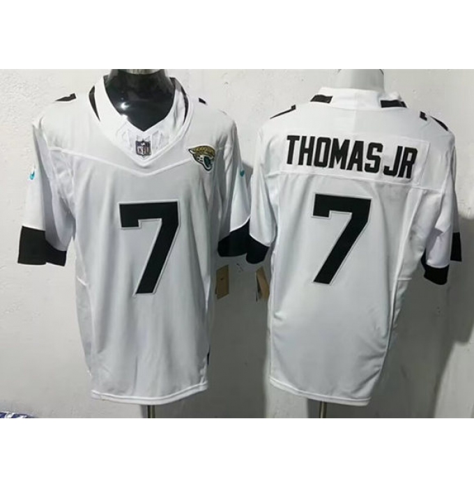 Men's Jacksonville Jaguars #7 Brian Thomas Jr White 2025 F.U.S.E. Vapor Limited Football Stitched Jersey