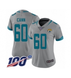 Women's Jacksonville Jaguars #60 A. J. Cann Silver Inverted Legend Limited 100th Season Football Jersey