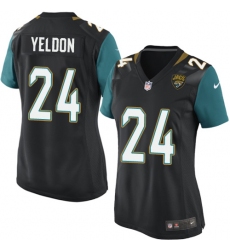 Women's Nike Jacksonville Jaguars #24 T.J. Yeldon Game Black Alternate NFL Jersey