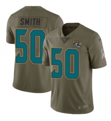 Men's Nike Jacksonville Jaguars #50 Telvin Smith Limited Olive 2017 Salute to Service NFL Jersey