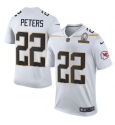 Men's Nike Kansas City Chiefs #22 Marcus Peters Elite White Team Rice 2016 Pro Bowl NFL Jersey