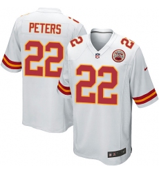 Men's Nike Kansas City Chiefs #22 Marcus Peters Game White NFL Jersey