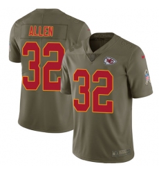 Men's Nike Kansas City Chiefs #32 Marcus Allen Limited Olive 2017 Salute to Service NFL Jersey