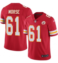 Men's Nike Kansas City Chiefs #61 Mitch Morse Red Team Color Vapor Untouchable Limited Player NFL Jersey