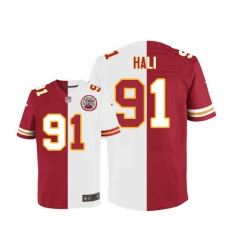Men's Nike Kansas City Chiefs #91 Tamba Hali Elite Red/White Split Fashion NFL Jersey
