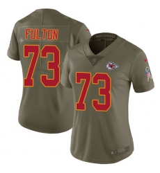 Women's Nike Kansas City Chiefs #73 Zach Fulton Limited Olive 2017 Salute to Service NFL Jersey