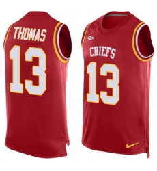 Men's Nike Kansas City Chiefs #13 De'Anthony Thomas Limited Red Player Name & Number Tank Top NFL Jersey