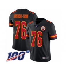 Men's Kansas City Chiefs #76 Laurent Duvernay-Tardif Limited Black Rush Vapor Untouchable 100th Season Football Jersey