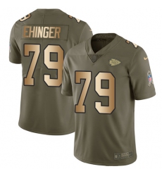 Men's Nike Kansas City Chiefs #79 Parker Ehinger Limited Olive/Gold 2017 Salute to Service NFL Jersey