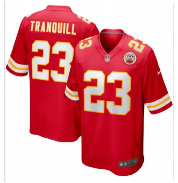 Men's Kansas City Chiefs #23 Drue Tranquill Nike Red Limited Stitched Jersey