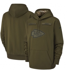 Men's Kansas City Chiefs Nike Olive Salute to Service Sideline Therma Performance Pullover Hoodie