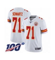 Men's Kansas City Chiefs #71 Mitchell Schwartz White Vapor Untouchable Limited Player 100th Season Football Jersey