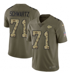 Men's Nike Kansas City Chiefs #71 Mitchell Schwartz Limited Olive/Camo 2017 Salute to Service NFL Jersey