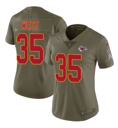 Women's Nike Kansas City Chiefs #35 Charcandrick West Limited Olive 2017 Salute to Service NFL Jersey