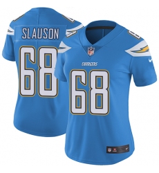 Women's Nike Los Angeles Chargers #68 Matt Slauson Elite Electric Blue Alternate NFL Jersey