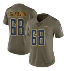 Women's Nike Los Angeles Chargers #68 Matt Slauson Limited Olive 2017 Salute to Service NFL Jersey